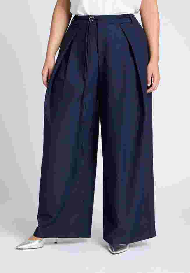 Pleat Detail Trouser With Long Belt image number 1