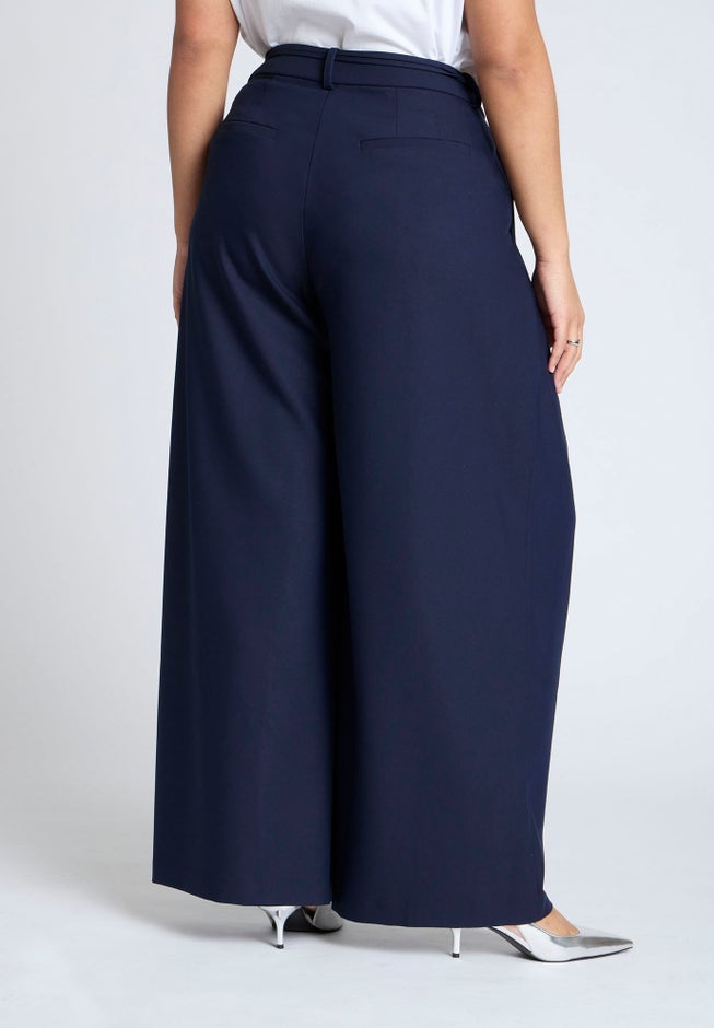 Pleat Detail Trouser With Long Belt image number null