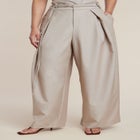 Pleat Detail Trouser With Long Belt image number null