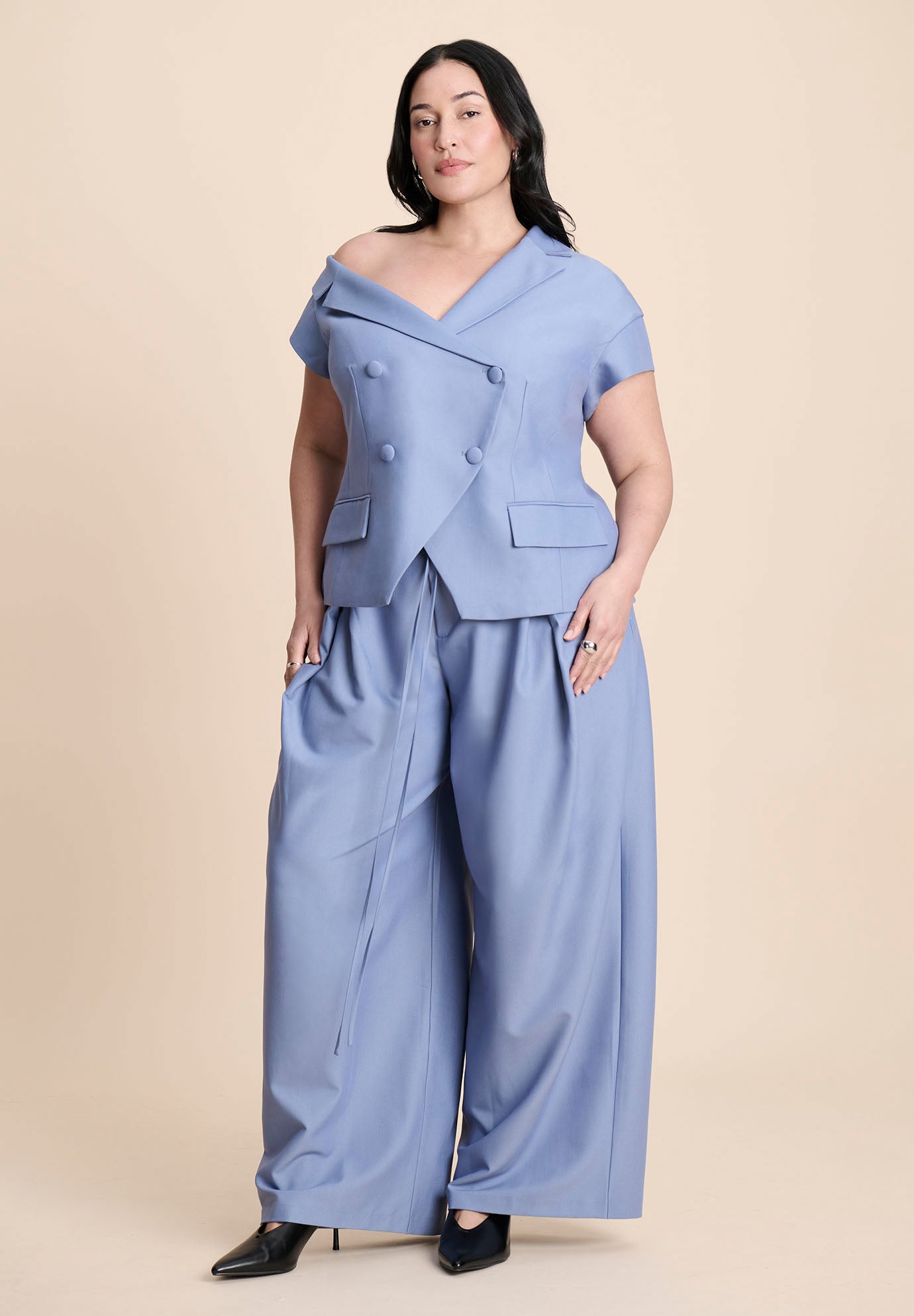 Pleat Detail Trouser With Long Belt image number 0