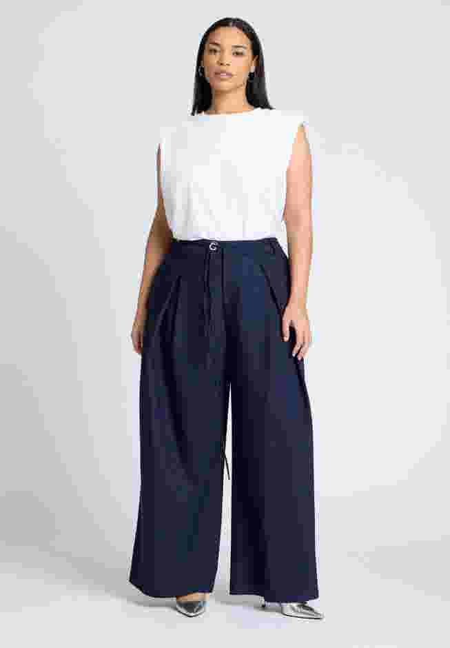 Pleat Detail Trouser With Long Belt image number 0