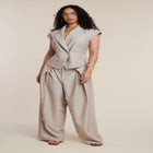 Pleat Detail Trouser With Long Belt image number null