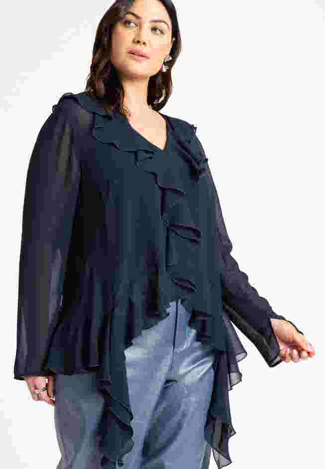 Ruffle Trim Blouse image number 1
