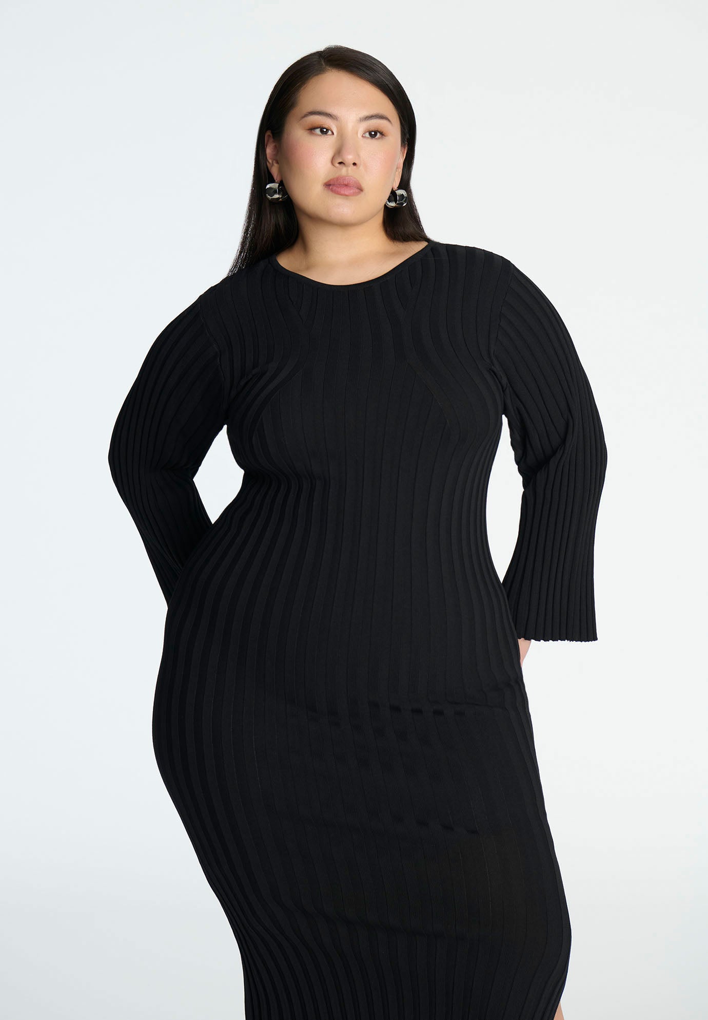 Wide Sleeve Maxi Sweater Dress image number 2