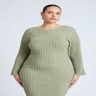 Wide Sleeve Maxi Sweater Dress image number null