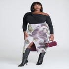 Printed Sequin Midi Skirt image number null