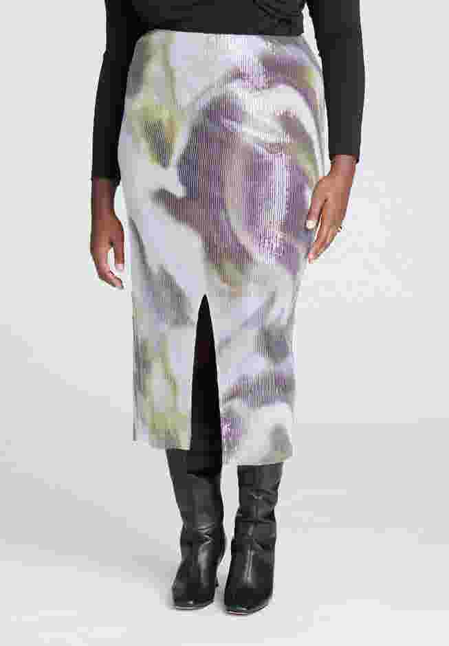 Printed Sequin Midi Skirt image number 2
