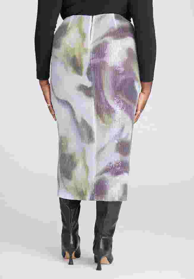 Printed Sequin Midi Skirt image number 3