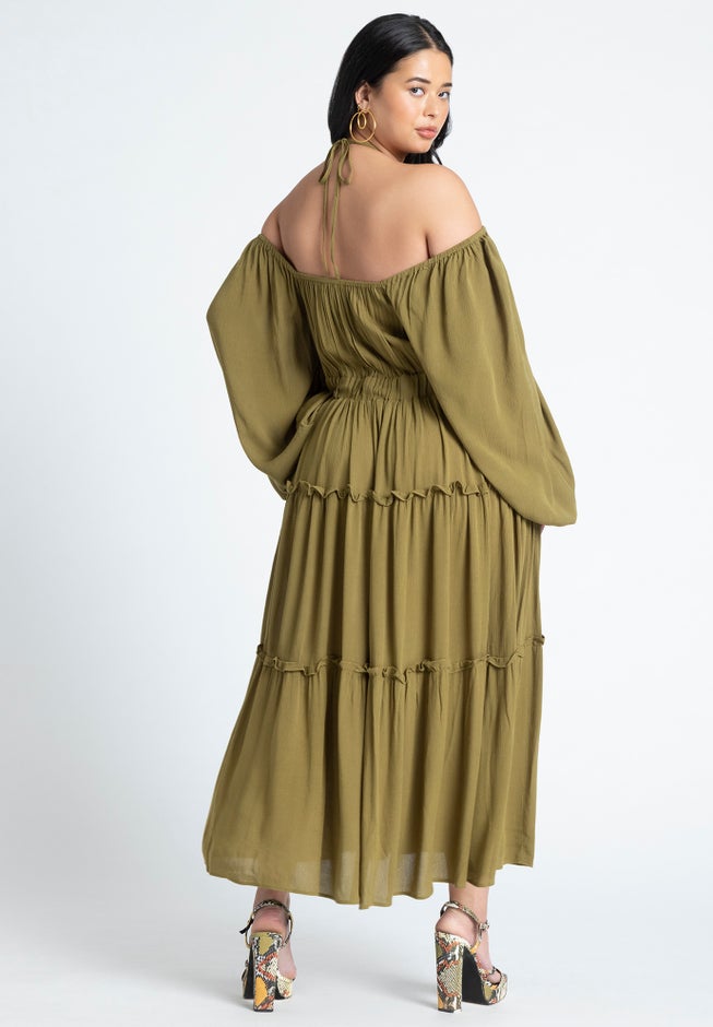 Tiered Ruffle Maxi Dress image number null