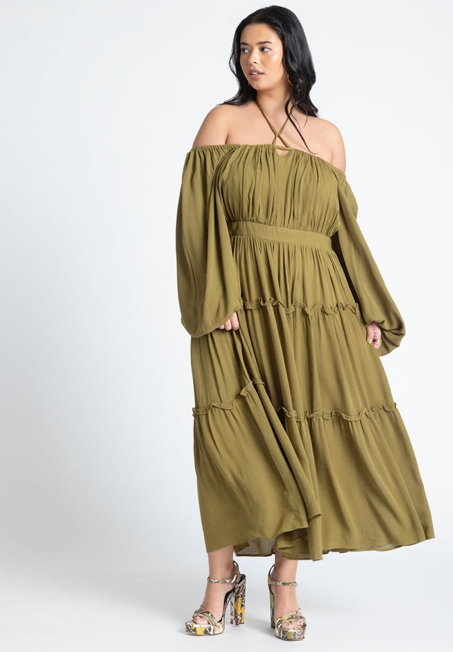 Tiered Ruffle Maxi Dress image number null