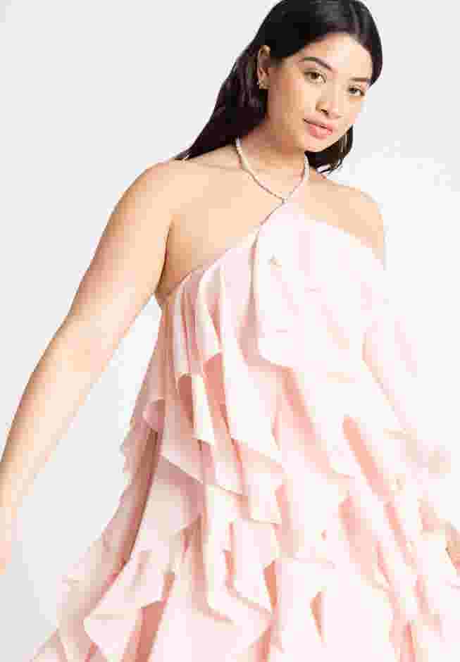 Ruffle Halter Neck Mini Dress image number 3