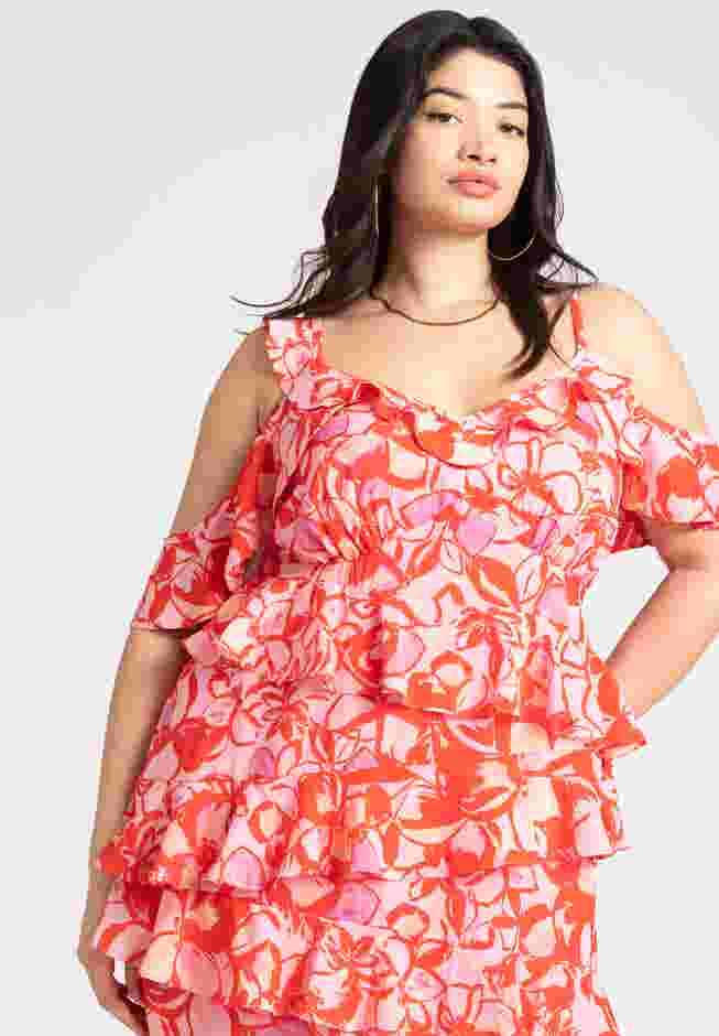 Asym Ruffle Maxi Dress image number 3