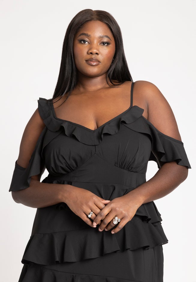 Asym Ruffle Maxi Dress image number 3