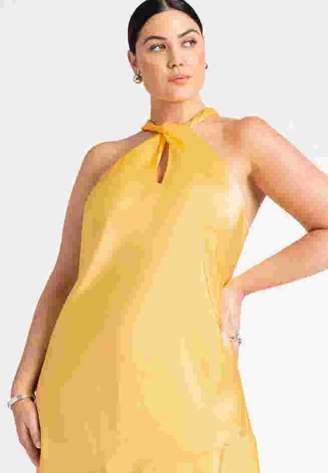 Twisted Neck Satin Maxi Dress image number 3