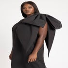 One Shoulder Bow Column Dress image number null