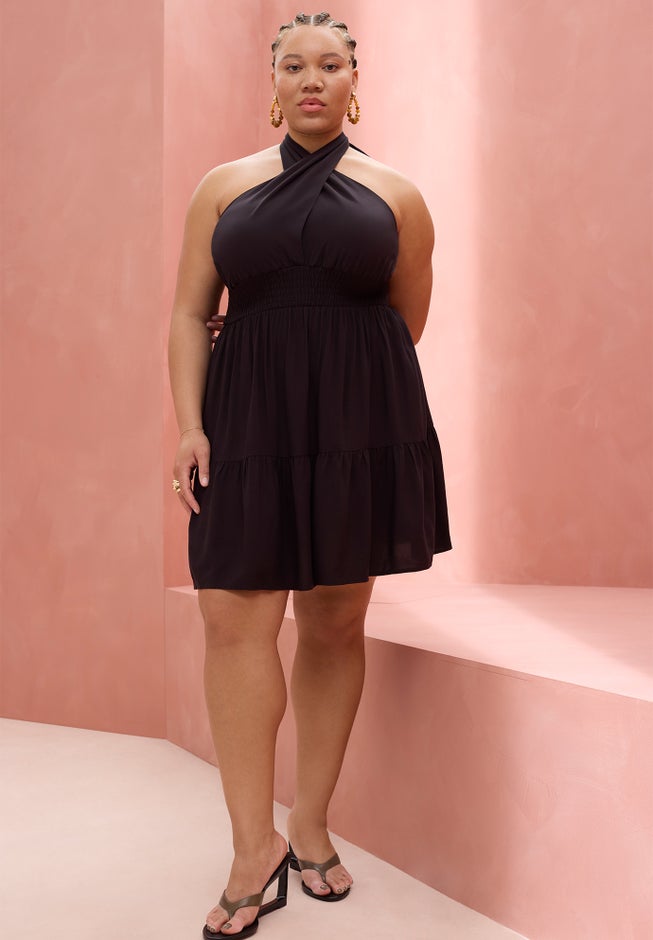 Amelia Halter Flare Dress