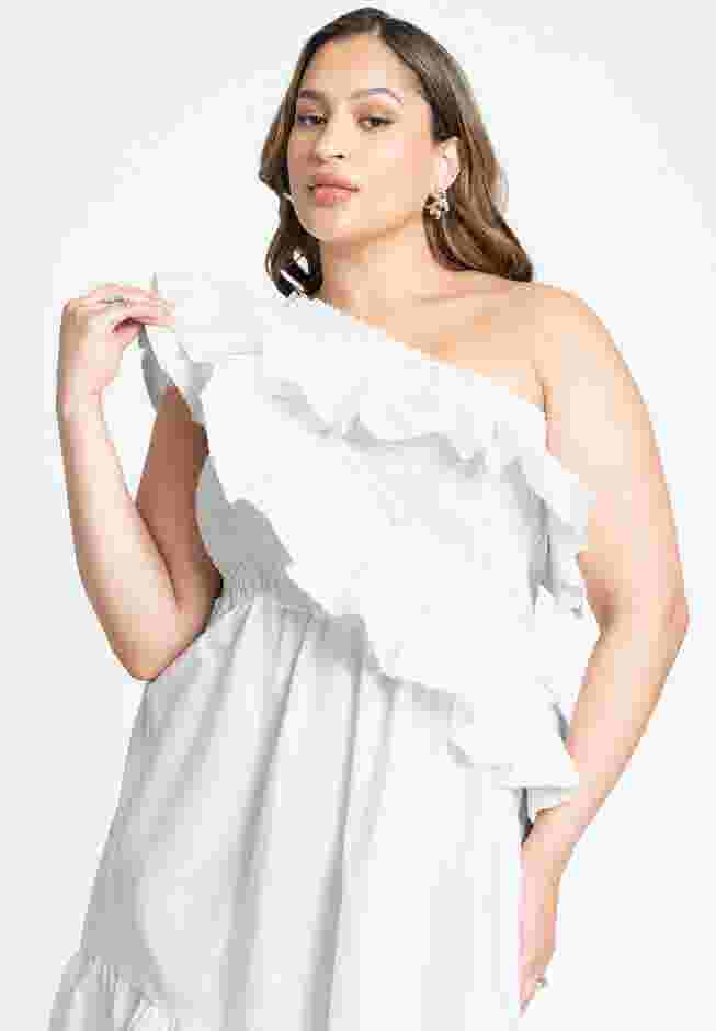 One Shoulder Dramatic Ruffle Dress image number 2
