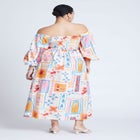 Printed Puff Sleeve Maxi Dress image number null
