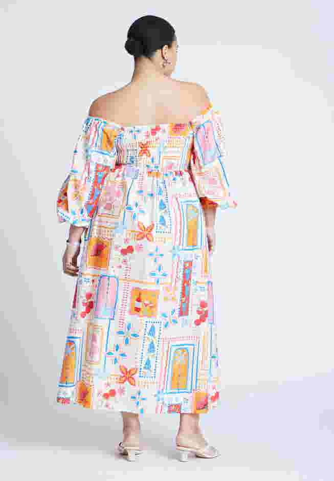 Printed Puff Sleeve Maxi Dress image number 2