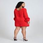 Rosette Sleeve Mini Dress image number null