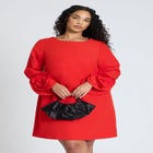 Rosette Sleeve Mini Dress image number null