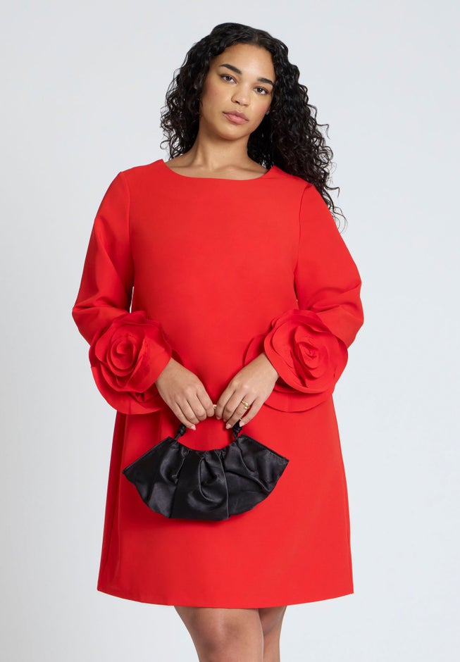 Rosette Sleeve Mini Dress image number 2