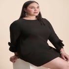 Rosette Sleeve Mini Dress image number null