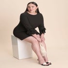 Rosette Sleeve Mini Dress image number null