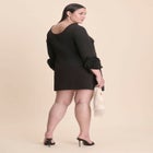 Rosette Sleeve Mini Dress image number null