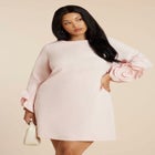 Rosette Sleeve Mini Dress image number null