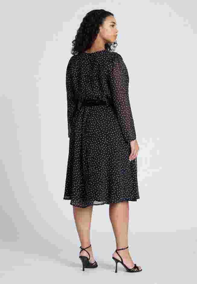 Circle Belt Printed Flare Dress image number 1