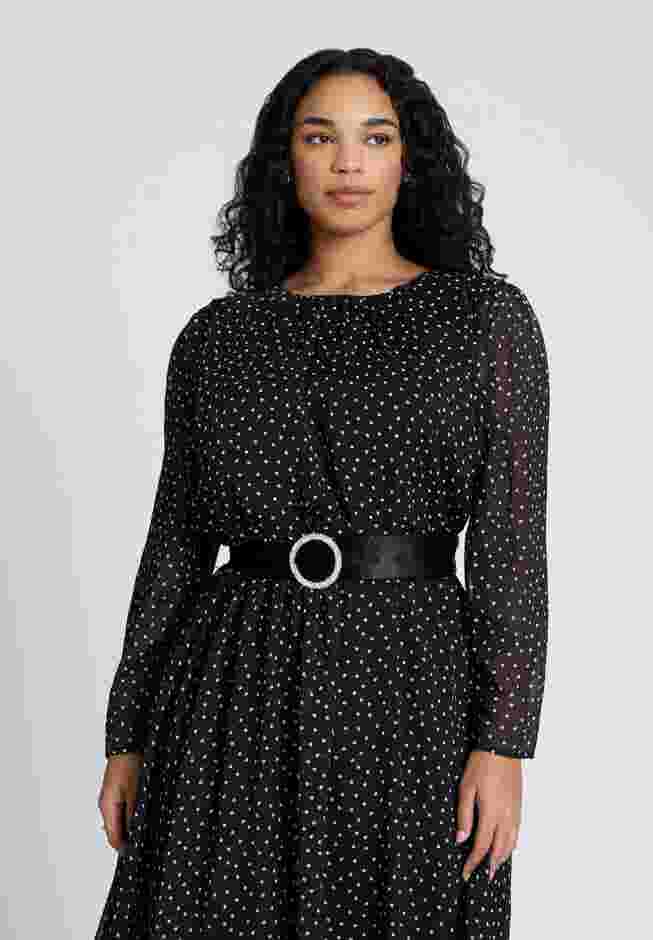 Circle Belt Printed Flare Dress image number 2