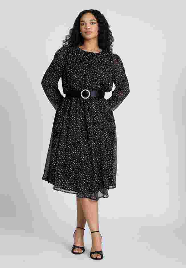 Circle Belt Printed Flare Dress image number 0