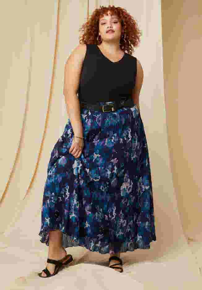 Crinkle Chiffon Ankle Skirt image number 0