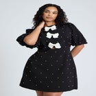 Pearl Mini Dress With Bows image number null