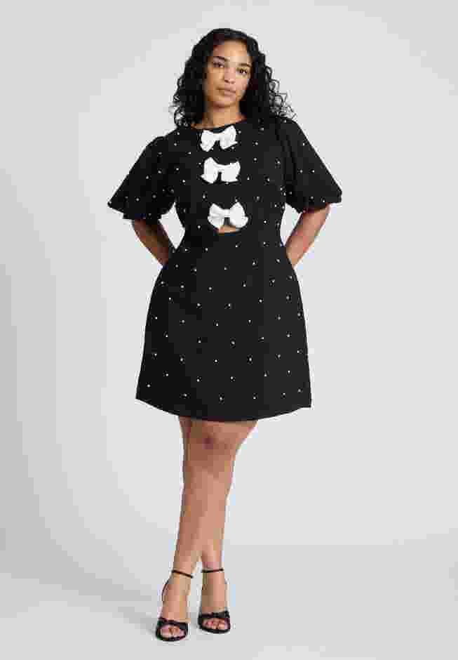Pearl Mini Dress With Bows image number 0