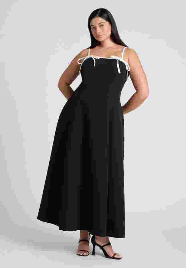 Bow Straps Maxi Flare Dress image number 1