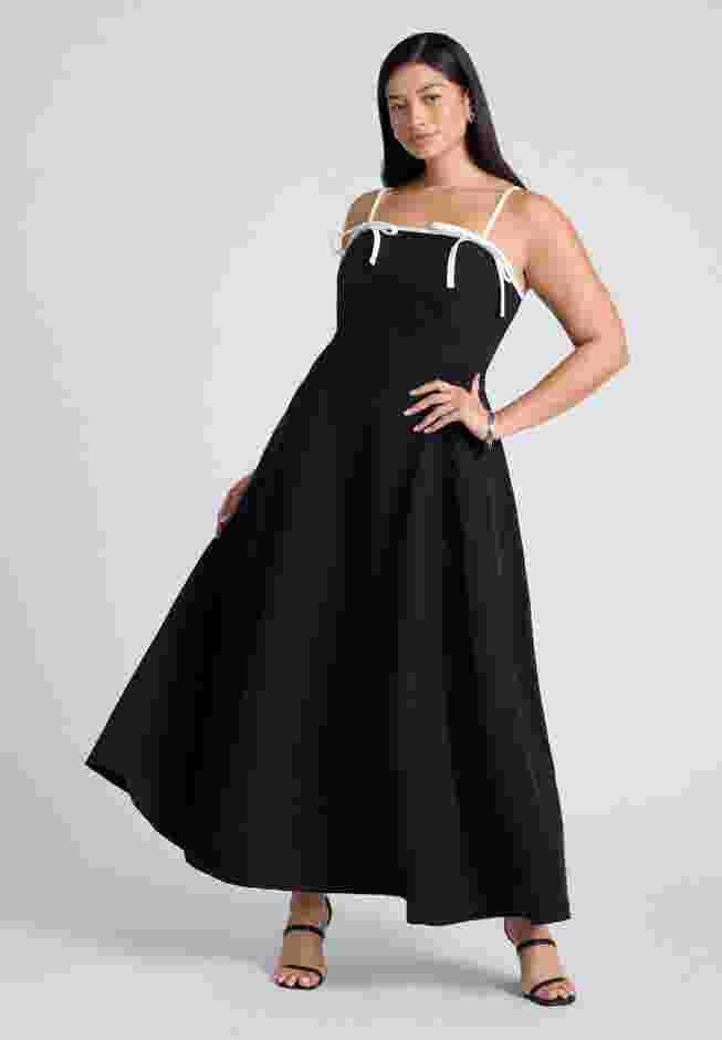 Bow Straps Maxi Flare Dress image number 0
