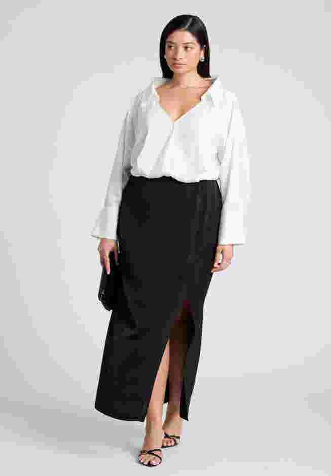 Collared Satin Column Dress image number 0