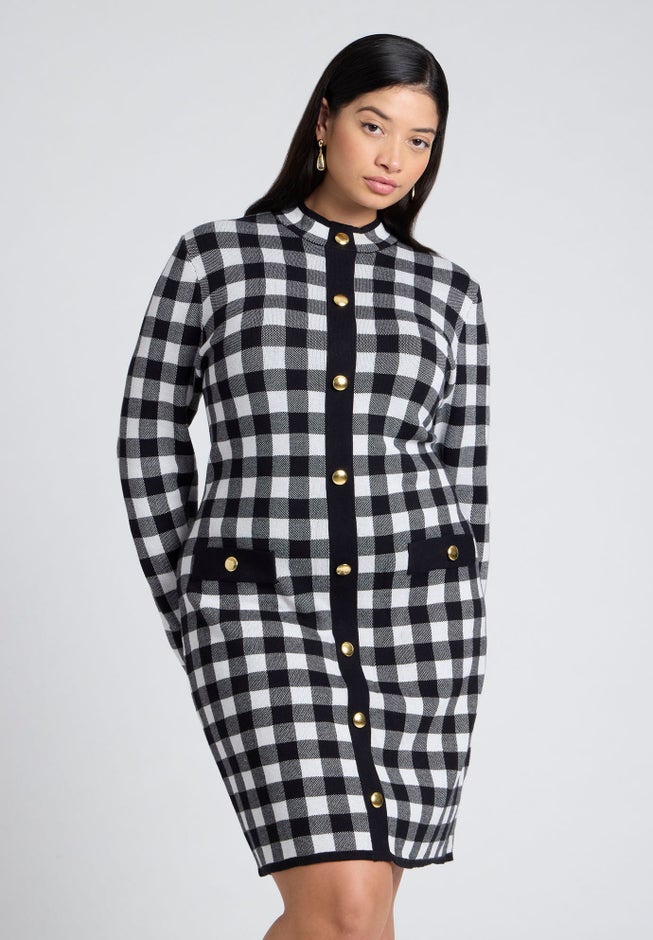 Intarsia Long Sleeve Drees image number null