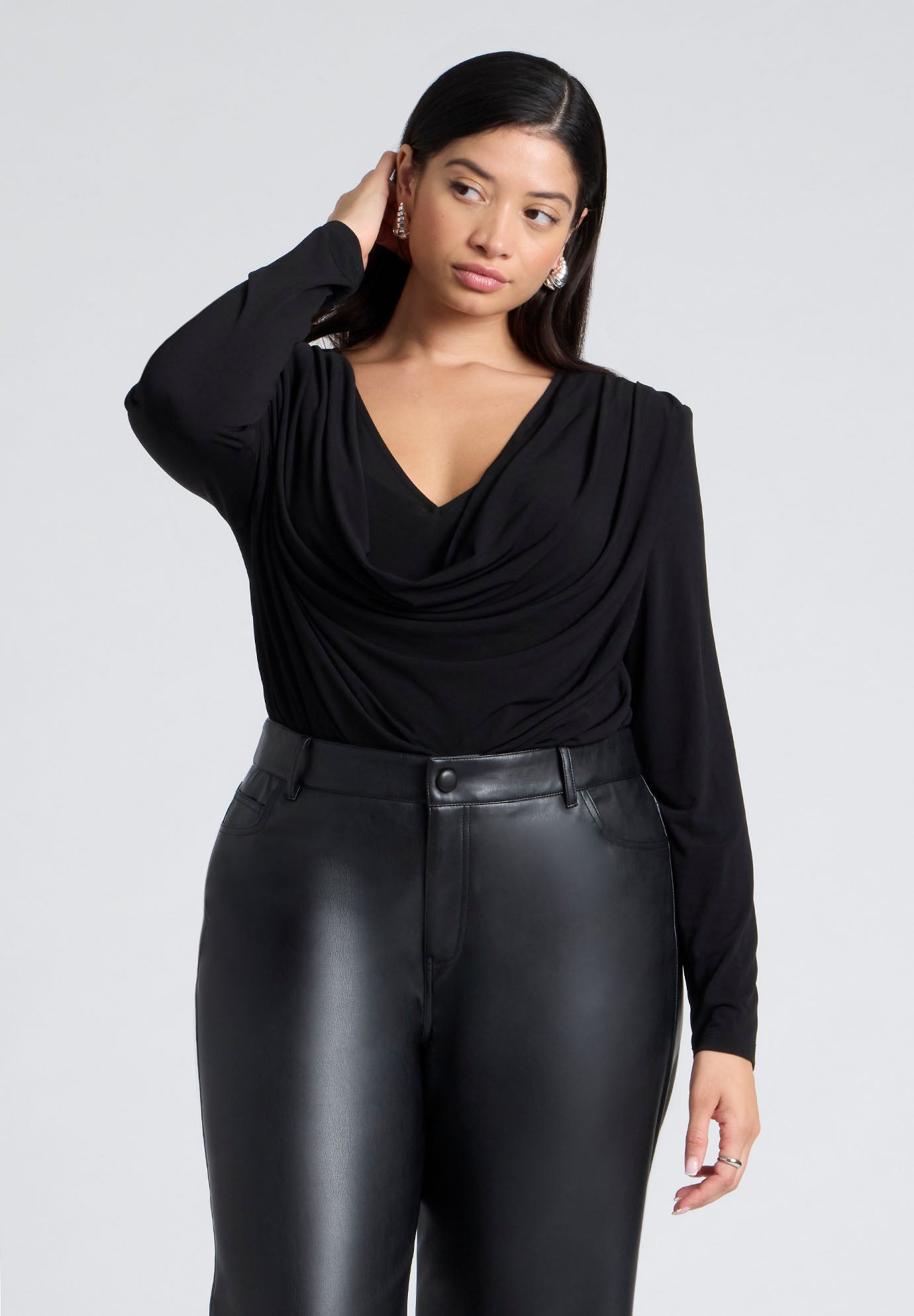 Dramatic Cowl Drape Top | Dia & Co