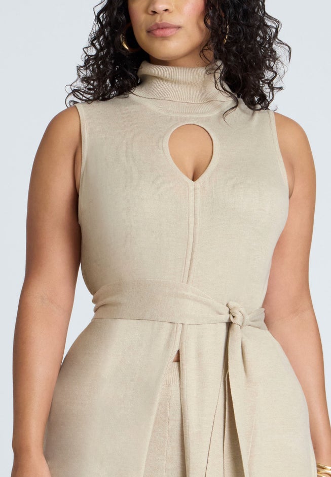 Turtleneck Duster With Belt image number null
