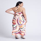 Tie Neck Printed Maxi Dress image number null
