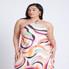 Tie Neck Printed Maxi Dress image number null