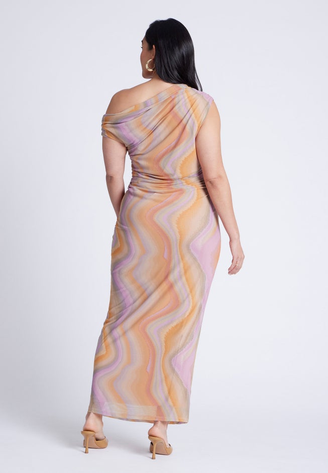 Printed Mesh Dress image number 1