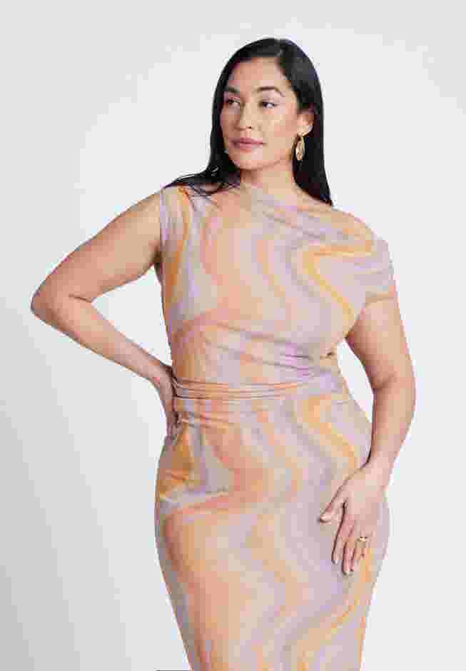 Printed Mesh Dress image number 2