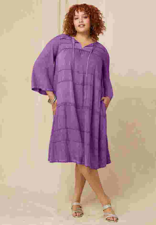 Acid Wash Peasant Dress image number 0
