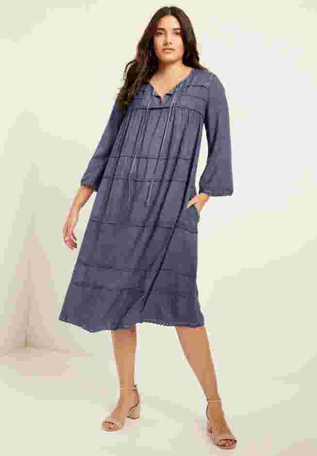 Acid Wash Peasant Dress image number 0