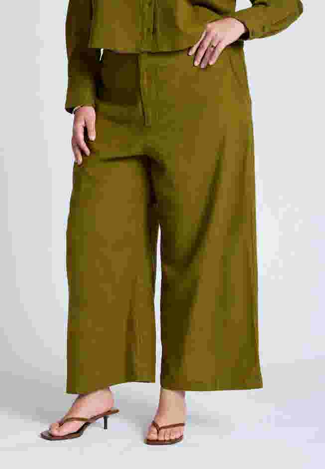 Linen Wide Leg Crop Pant image number 1
