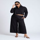 Linen Wide Leg Crop Pant image number null